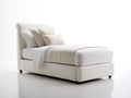 Lit simple - Similicuir-Bois - 207 x 107 x 98 cm - Blanc cassé - Style contemporain