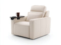 Fauteuil relax - Similicuir - 94 x 90 x 104 cm - Crème - Style moderne