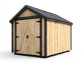 Abri de jardin - Bois-Métal - 220 x 200 x 230 cm - Bois naturel-Noir-Gris anthracite - Style rustique