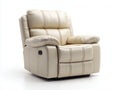 Fauteuil relax - Similicuir - 98 x 93 x 104 cm - Crème - Style contemporain