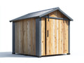 Abri de jardin - Bois-Métal - 200 x 180 x 225 cm - Bois naturel-Gris anthracite - Style moderne