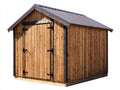 Abri de jardin - Bois-Métal - 230 x 180 x 225 cm - Bois naturel-Marron foncé-Noir - Style rustique