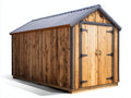 Abri de jardin - Bois-Métal - 240 x 180 x 225 cm - Bois naturel-Gris anthracite-Noir - Style rustique