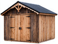 Abri de jardin - Bois-Métal - 240 x 200 x 225 cm - Marron-Bois naturel-Noir - Style rustique