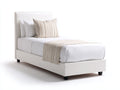 Lit simple - Similicuir-Bois - 208 x 108 x 110 cm - Blanc - Style moderne