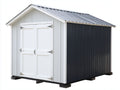 Abri de jardin - Métal - 200 x 180 x 215 cm - Blanc-Anthracite-Argenté - Style classique