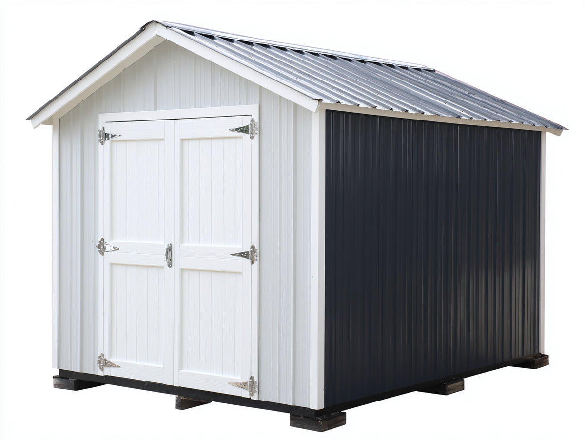 Abri de jardin - Métal - 200 x 180 x 215 cm - Blanc-Anthracite-Argenté - Style classique