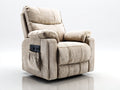 Fauteuil relax - Velours côtelé - 97 x 93 x 104 cm - Beige - Style contemporain
