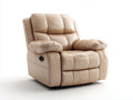 Fauteuil relax - Similicuir - 98 x 94 x 105 cm - Beige sable - Style contemporain