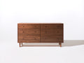 Commode - Bois - 150 x 45 x 80 cm - Marron noyer - Style moderne du milieu du siècle