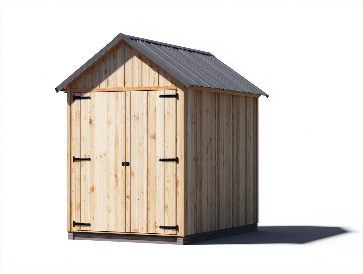 Abri de jardin - Bois-Métal - 170 x 150 x 220 cm - Bois naturel-Gris anthracite-Noir - Style rustique