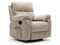 Fauteuil relax - Velours côtelé - 96 x 92 x 103 cm - Beige clair - Style contemporain