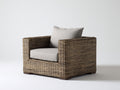 Fauteuil de jardin-Rotin tressé-Tissu-89x83x78 cm-Brun taupe-Beige clair-Contemporain sobre