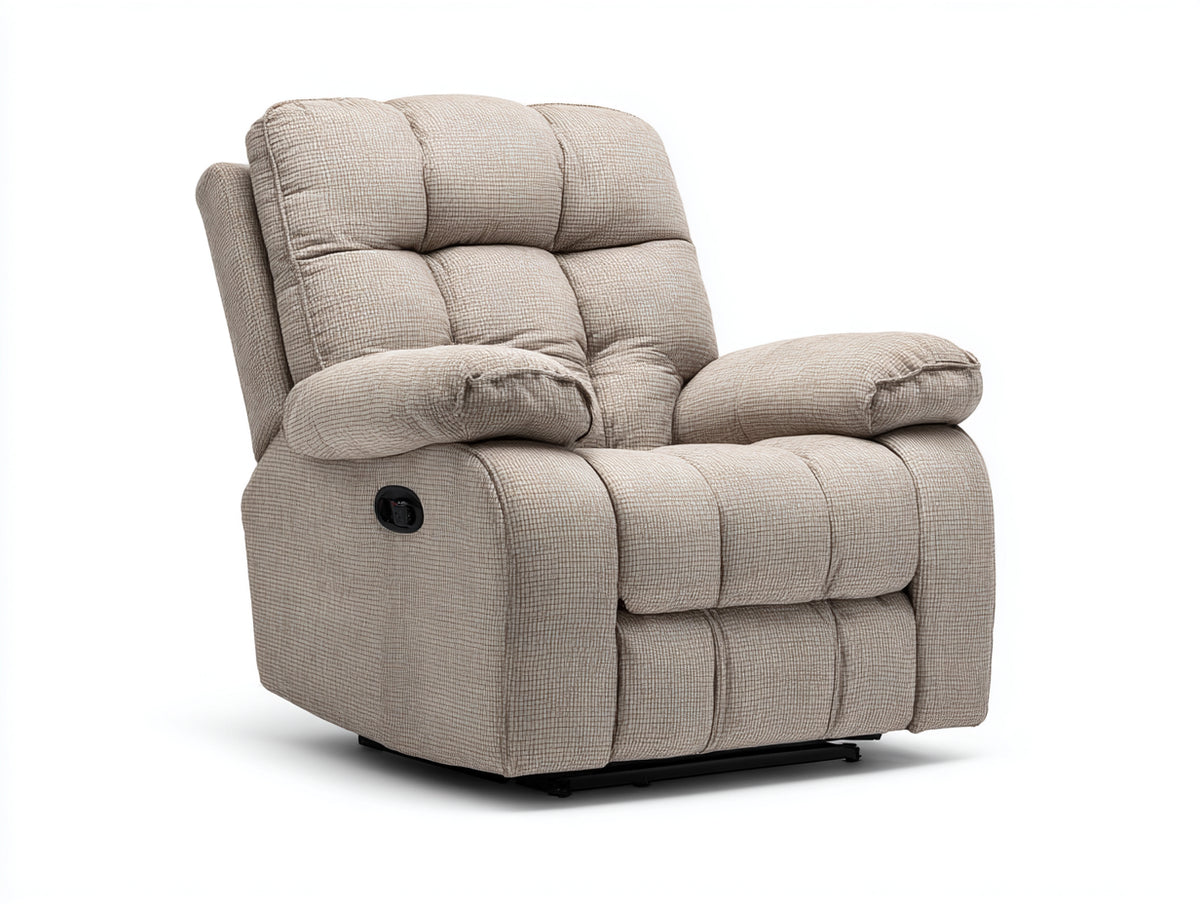 Fauteuil relax - Tissu - 97 x 94 x 104 cm - Beige - Style contemporain
