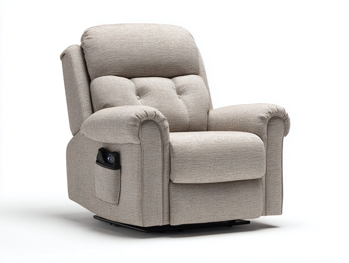 Fauteuil relax - Tissu - 95 x 92 x 104 cm - Beige clair - Style contemporain